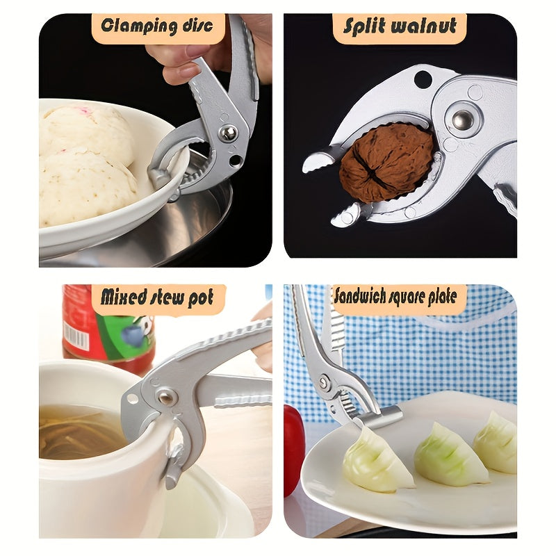 A multifunctional gold disk clip for hot pots and baking trays, a convenient holder for hot pot clips, a foldable clip for hot plates, and a bowl clip to prevent burns. These kitchen supplies are both versatile and innovative kitchen gadgets.