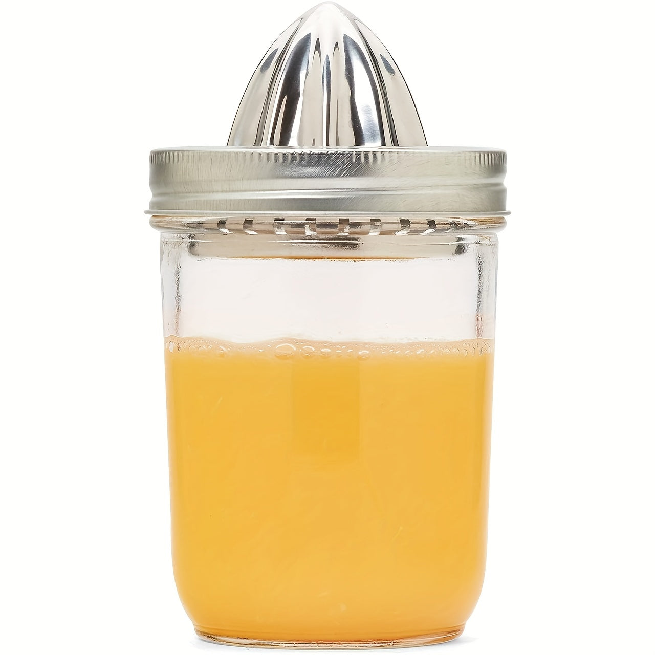 Stainless Steel Citrus Juicer Cover with 1pc Reusable Wide Mouth Lid for Mason Jars, Food Containers, and Cans - Metal Juicing Tool - Kitchen Supplies - 7.8*5.49*8.61cm/3.07*2.16*3.39inch