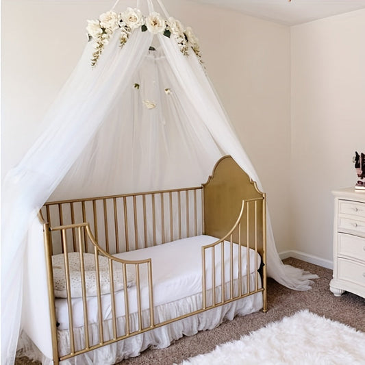 Introducing the new Children's Tent with Rose Garland Mesh Baby Mosquito Net, perfect for hanging as a decoration over a bed. This windproof and anti-mosquito dome tent is ideal for children's room decorations and makes a great Halloween or Christmas