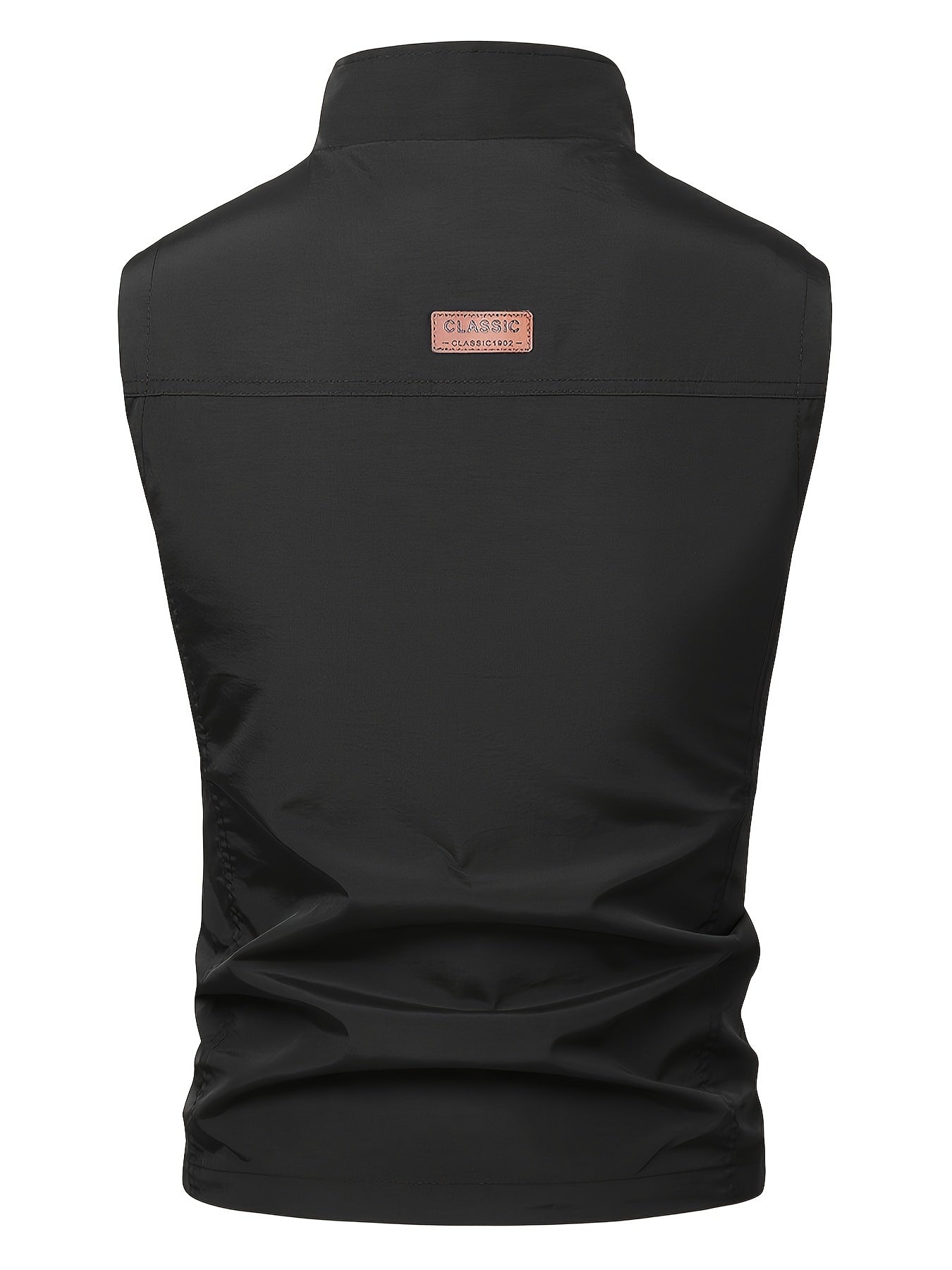 Men's Lightweight Sleeveless Nylon Vest with Stand Collar, Machine Washable - Great for Spring/Fall Outdoor Activities or Casual Wear.