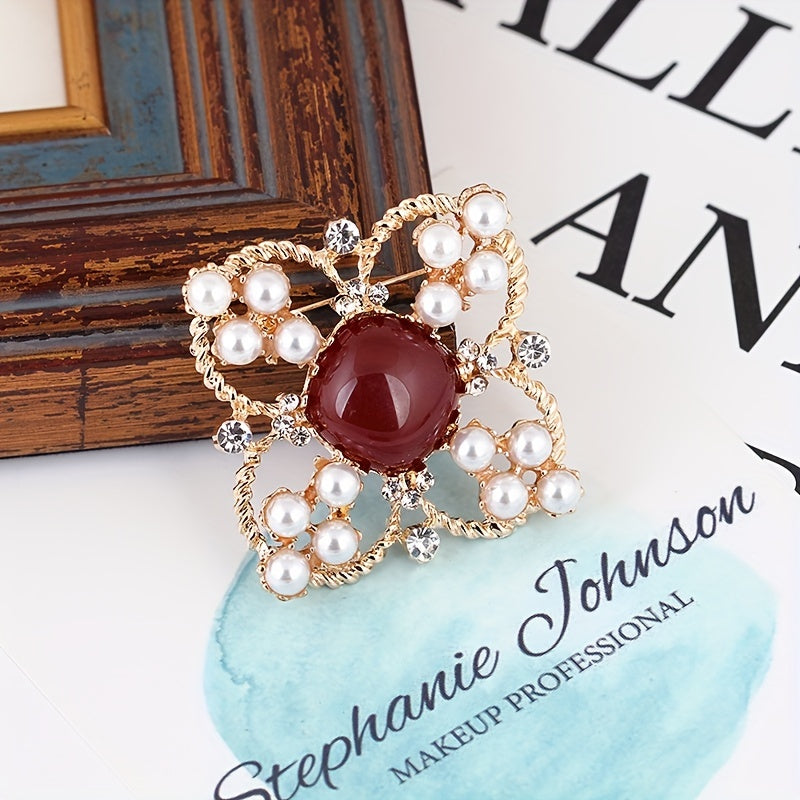 Stylish and elegant, this artistic Korean pearl and diamond brooch features a pin buckle and is the perfect addition to your large dress accessories collection. Complete your look with this fashionable shawl.