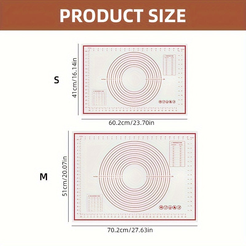 Multi-purpose Baking Mat with Anti-Slip Surface and Measurement Markings - Great for Rolling out Dough, Making Pastries & Pies - Effortless to Clean, Various Sizes to Choose From - Essential Kitchen Tool for Holiday Baking