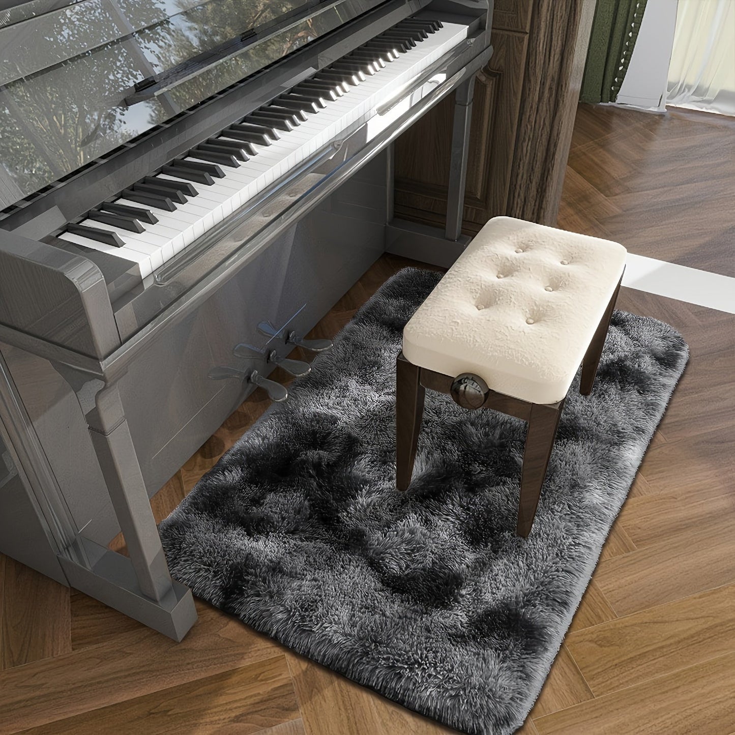 The Soft and Cozy Shaggy Carpet is ideal for the living room, bedroom, and hallway. It comes in a variety of colors and is simple to maintain with dry cleaning. With its rectangular shape, it can be used in multiple areas of the home. Constructed from