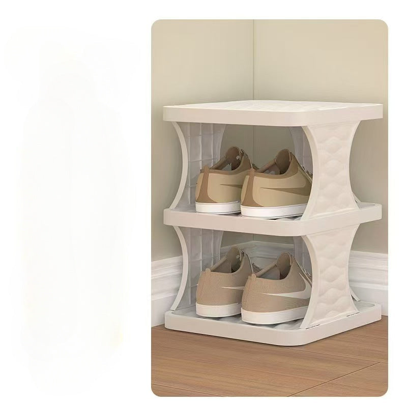 Multi-layer shoe cabinet with a dust cover, perfect for saving space - Simple assembly, spacious, and convenient for storage in homes and dorm rooms.