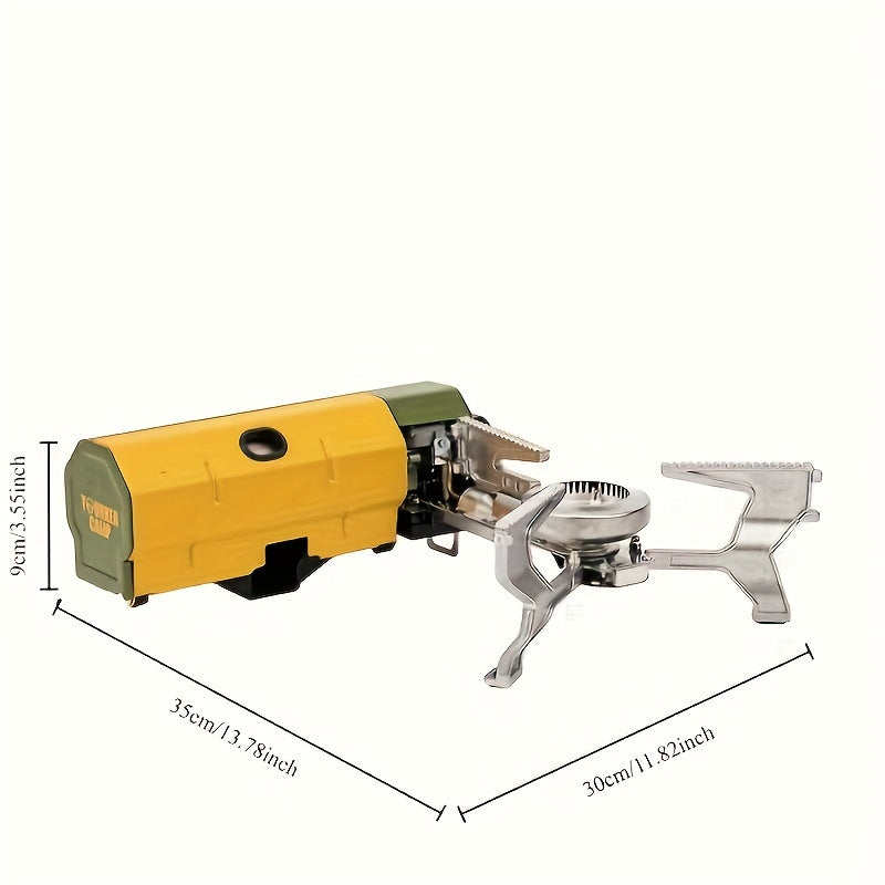 Versatile Camping Stove with Rotatable Support, Bottle Opener, and Storage Bag - Ideal for Picnics, Backpacking, RV Trips, and More! Enjoy safe, efficient cooking with this durable gas butane burner, perfect for outdoor adventures and home patio use.