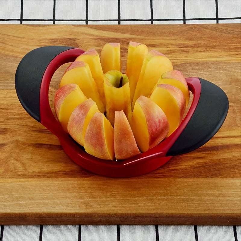 Effortlessly slice and core with the JOLUCE Stainless Steel Apple Slicer. This 12-blade corer and divider is perfect for cutting a variety of fruits, vegetables, and potatoes. Make cake making and food preparation a breeze with this versatile kitchen