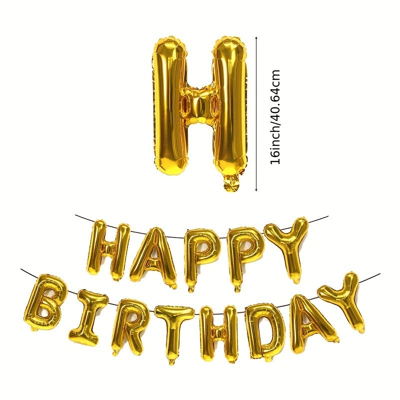 16-inch American Version Happy Birthday Letter Balloon Set, Aluminum Film, Factory Direct Sales