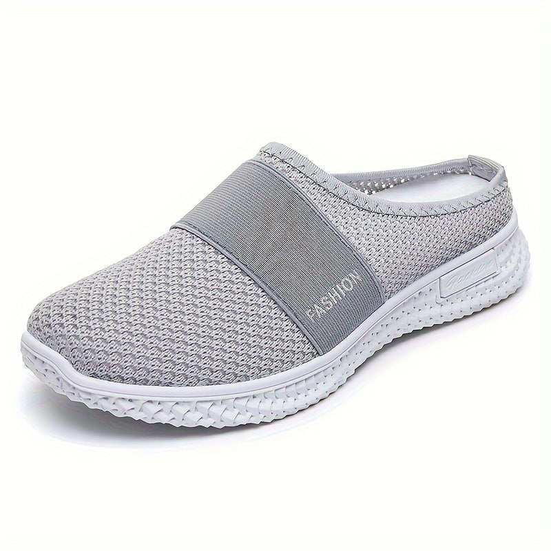 New breathable mesh half slipper shoes for women with comfortable sole for summer