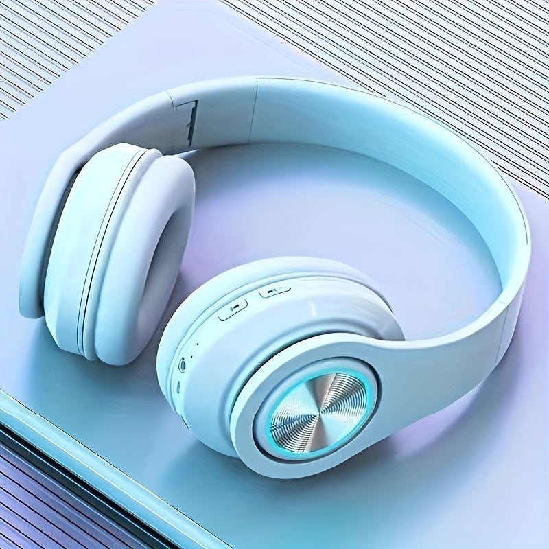 New wireless headphones with retractable and foldable design, long battery life, ideal for tablets, PCs, TVs, phones, and travel, perfect for enjoying music as a gift.