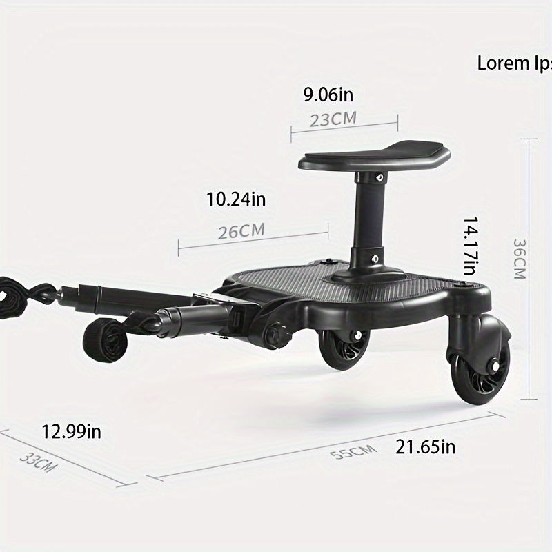 Newly Designed Universal 2-in-1 Stroller with Glider Board and Seat for Outdoor Travel.