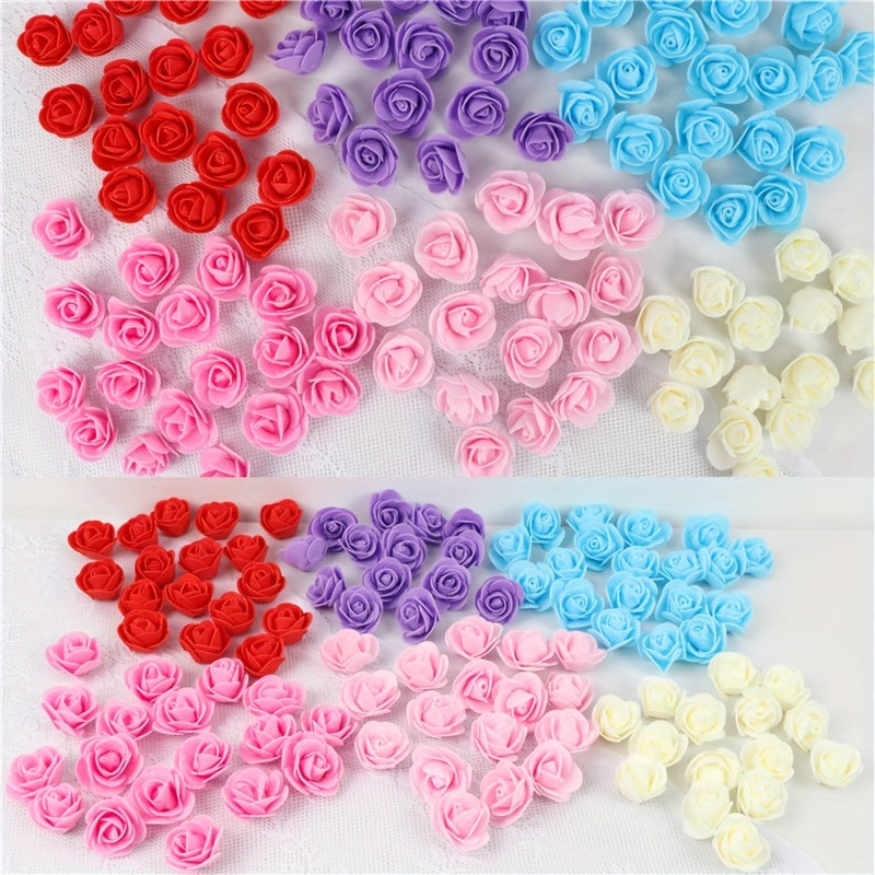 100 Artificial Rose Heads for Valentine's Day decoration, rose bear accessories, and wedding decor.