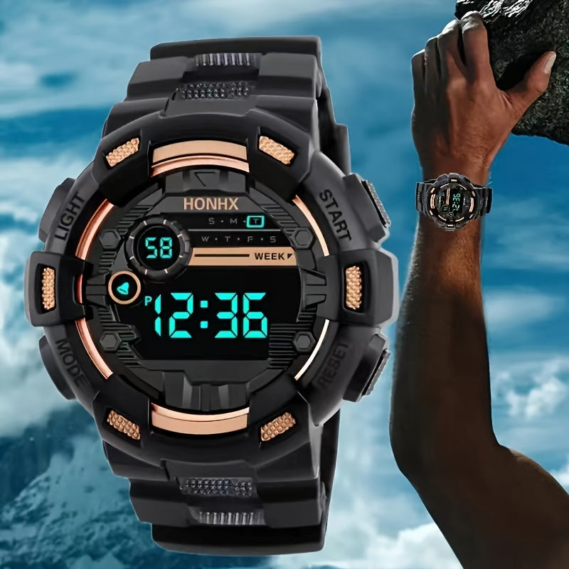 Ideal choice for gifts, this large dial cool fashion youth outdoor leisure sports luminous waterproof electronic watch is perfect for any occasion.