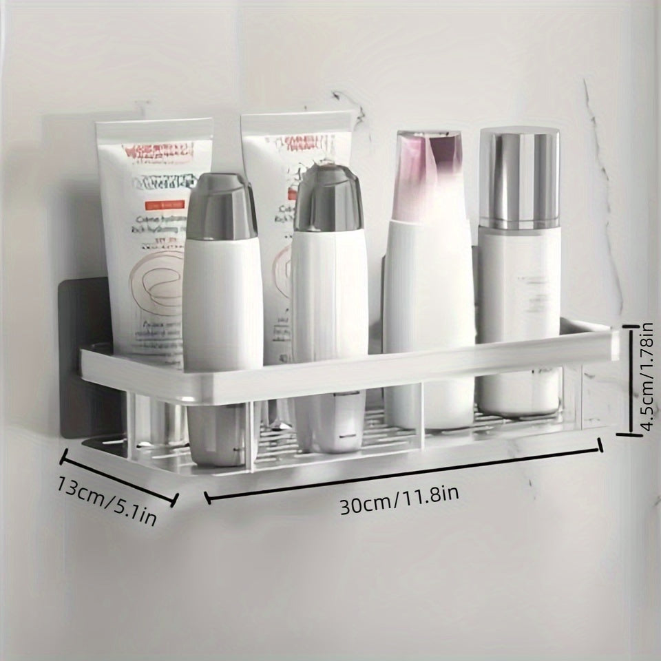 Spacious Aluminum Wall Rack for Bathrooms and Kitchens - Convenient Storage Solution