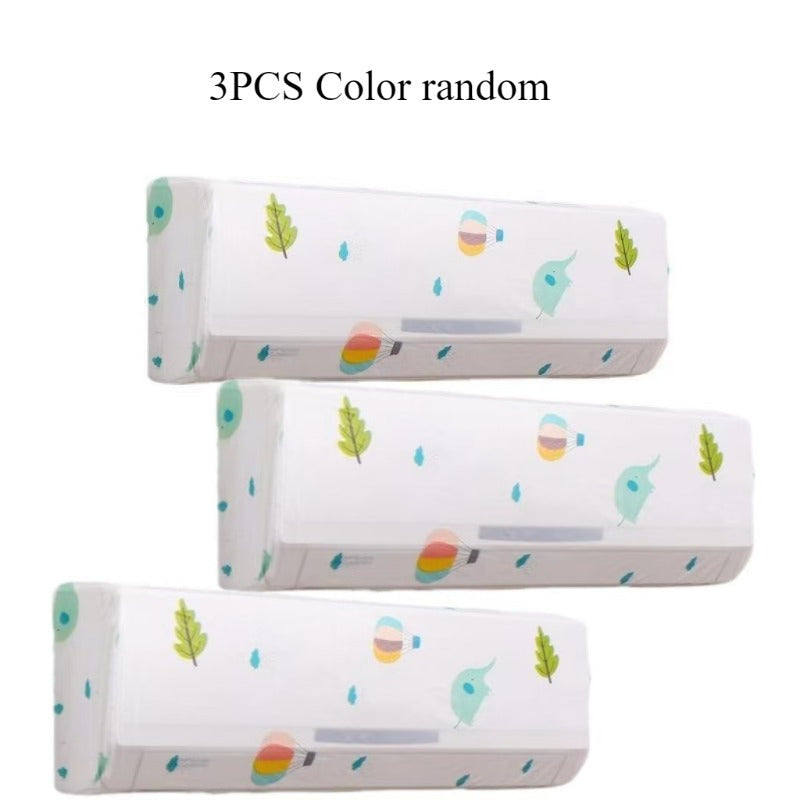 Air conditioner cover in a simple fresh pattern, designed for wall-mounted units. This cover is moisture and dust-proof, washable, and requires no power. Perfect for adding a decorative touch to your home, especially in the bedroom.