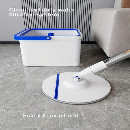 The Microfiber Spin Mop and Bucket System is a convenient manual floor cleaning kit that includes water filtration for both wet and dry use. Perfect for use in the living room, bedroom, bathroom, and kitchen, this kit is made of durable ABS material and