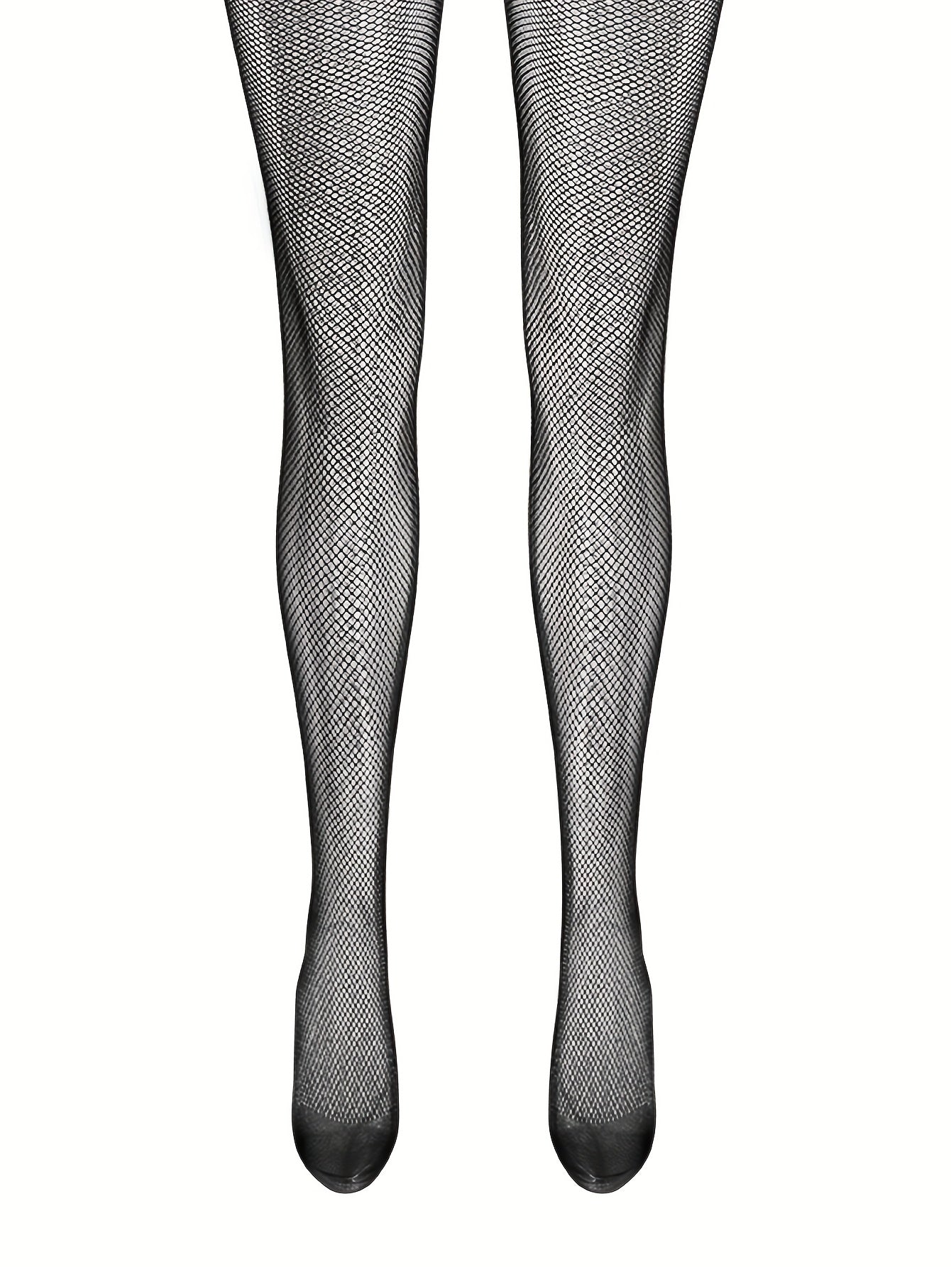 Stretchy mesh bodysuit with open crotch and long sleeves for women.