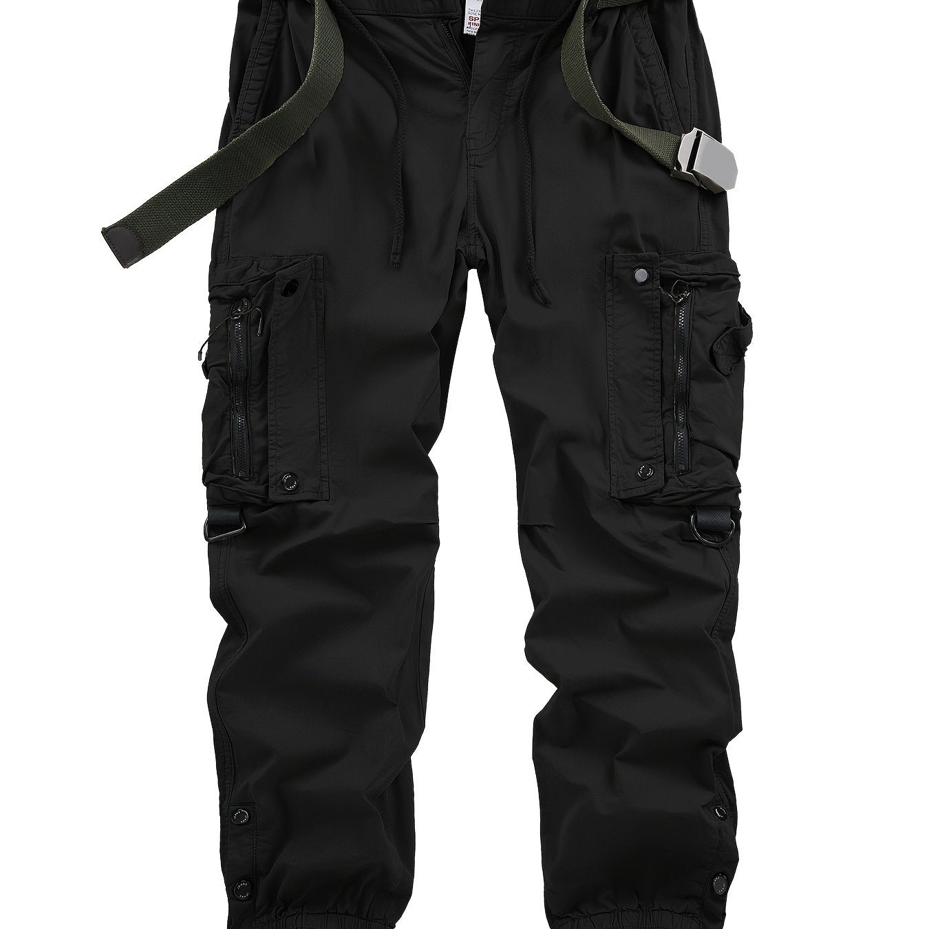 Men's spring and autumn American-style work pants with zipper, multi-pocket design, thin, comfortable, and breathable.