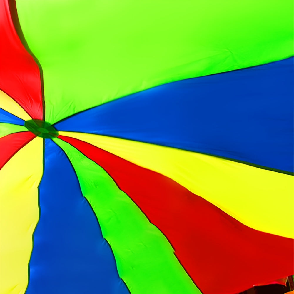 Rainbow Parachute, 2m/6.56ft Long, Random Color, Outdoor Party Activities, Suitable for Teamwork Games, Family Building Toys