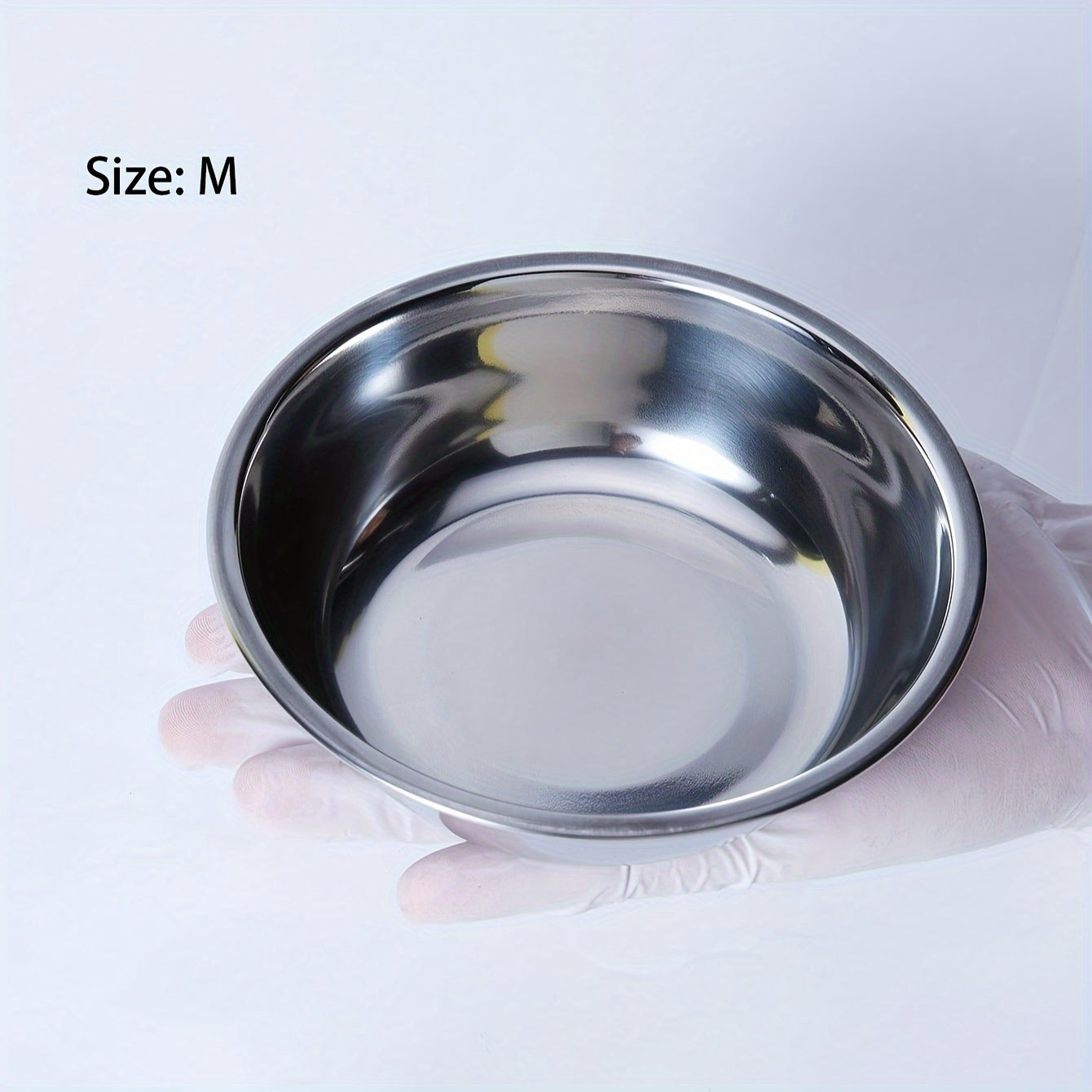 1 piece Stainless Steel Round Slanted Bowl for Pets