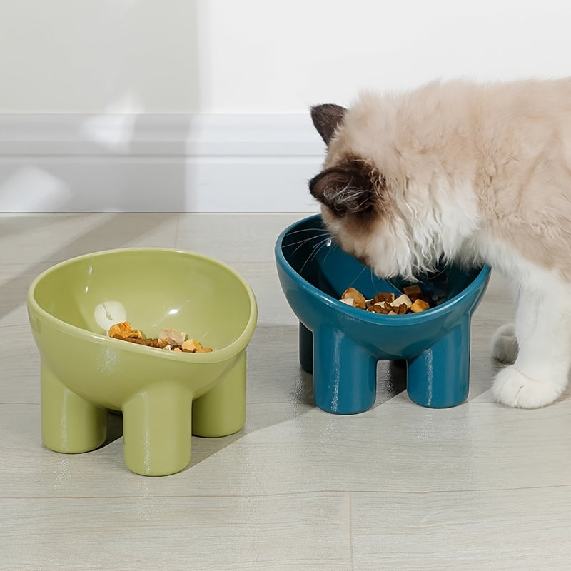 Stylish elevated pet bowl with stand prevents tipping and is ideal for cats and dogs for food, water, and snacks.