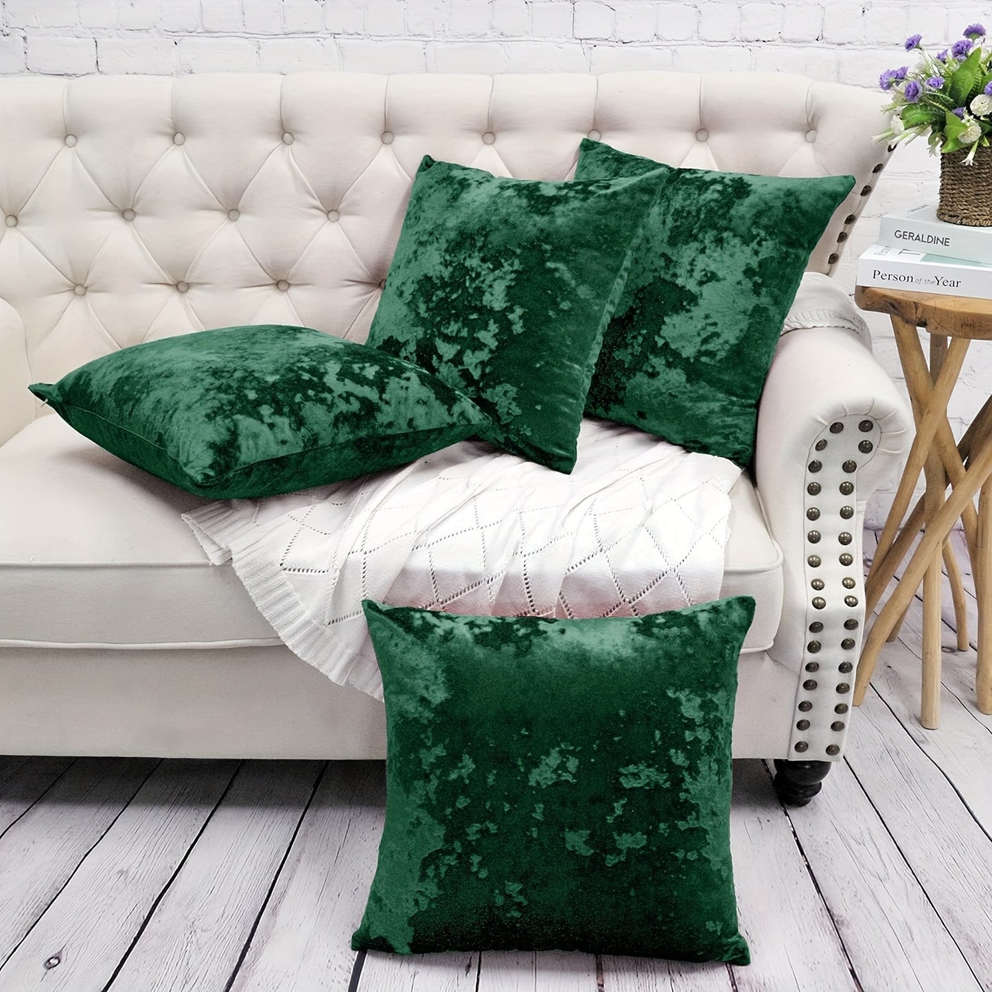 Luxurious velvet throw pillow cover with speckled texture, perfect for sofa and bed. Contemporary style with zip closure, machine washable. Made of 100% polyester.