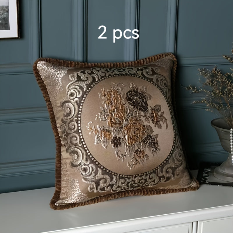 High-precision chenille European pillow case featuring jacquard embroidery, suitable for various settings, ideal for home decoration.