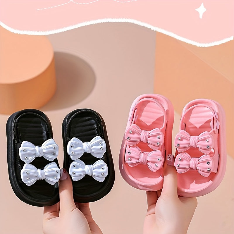 Stylish bowknot sandals for girls, perfect for indoor and outdoor wear.