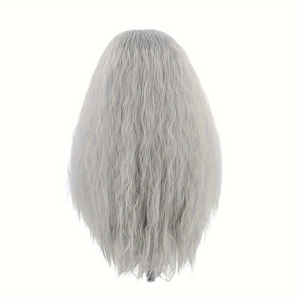 Get into the holiday spirit with our Long Gray and White Wizard Beard and Wig 2-piece set! Perfect for Halloween or Christmas dress-up, this men's wig and beard combo will have you looking like Santa himself. Embrace your inner wizard with this costume