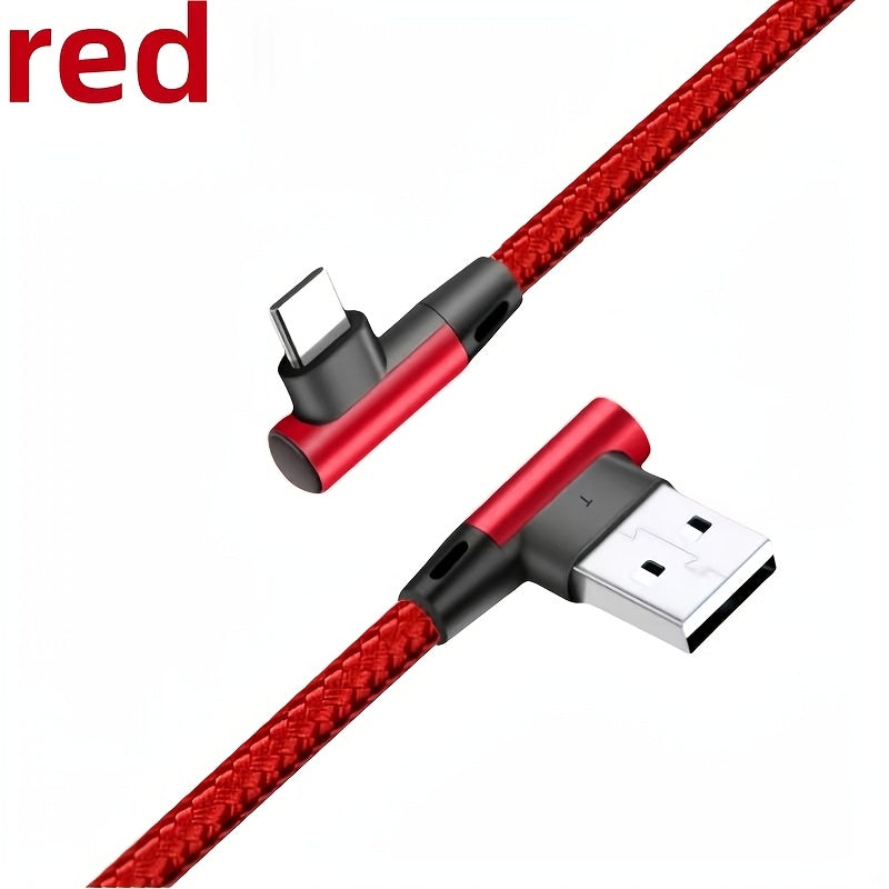 UGREEN USB to USB C Cable in 1 piece or 3 pieces, with 90-degree design for fast charging. Compatible with various devices such as iPhone, Samsung, Google Pixel, LG, and Nintendo Switch.