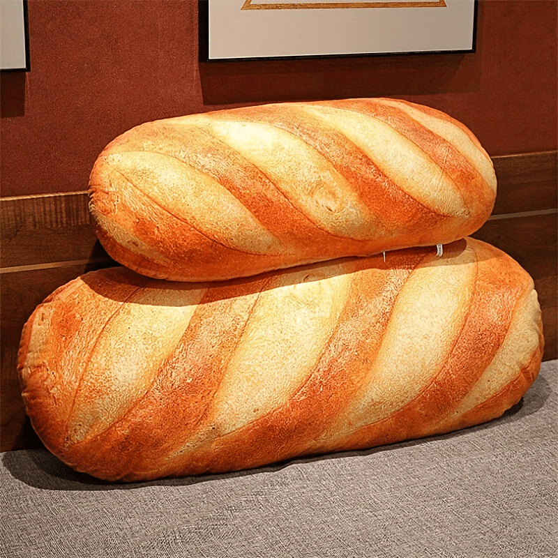 Top Pick! 3D Simulation Bread Pillow: A Hilarious Food-Shaped Plush Toy for Kids, with a Washable Polyester Cover and Hand Wash Only Care Instructions - Perfect for Birthdays, Christmas, Halloween, or Thanksgiving Gifts