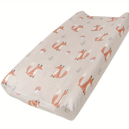 1 piece baby fitted sheet with plush printed design, ideal for comfortable bedding and diaper changing pad cover.