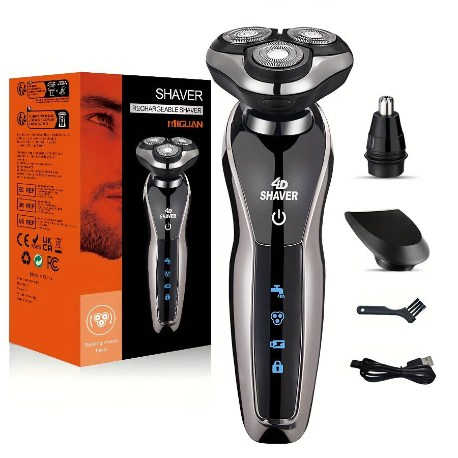 3-in-1 Electric Shaver with USB Charging and 3D Floating Shaving, Men's Holiday Gift