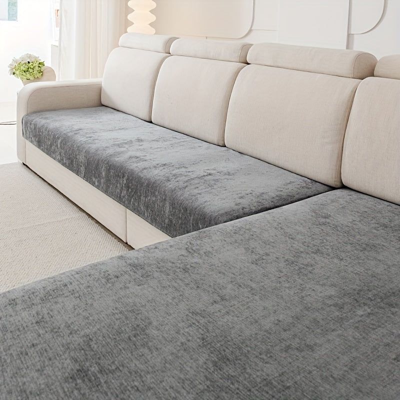 Chenille sofa protection pad set - pet-friendly, non-slip, scratch-resistant - machine washable polyester covers for various sofa sizes.