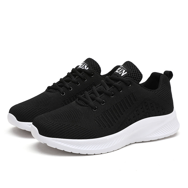 Men's running shoes with breathability, durability, shock absorption, and lace-up design for outdoor activities.