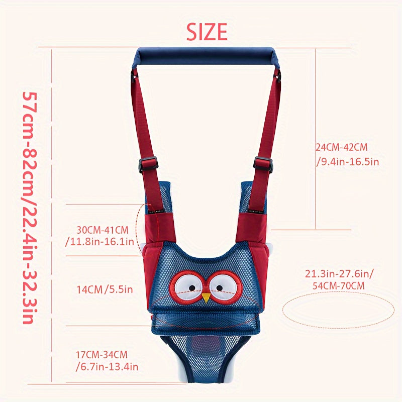 Adjustable Toddler Walking Harness with Anti-Fall Mesh, Safe and Cute Pig Design for Ages 0-3