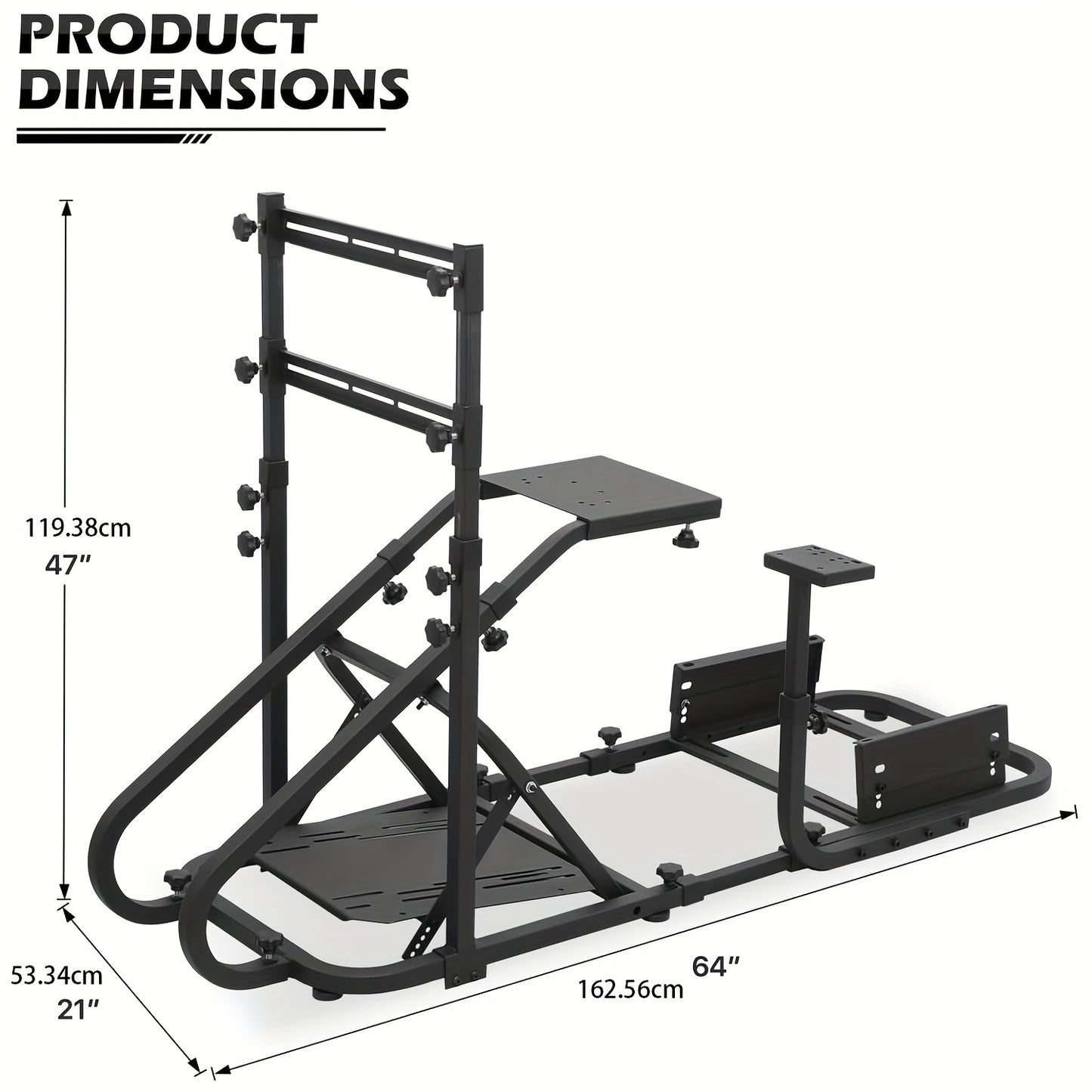 1pc Racing Simulator Cockpit with TV Mount, Metal Construction, Compatible with Logitech and Thrustmaster, for Xbox One, PlayStation, PC - No battery needed.