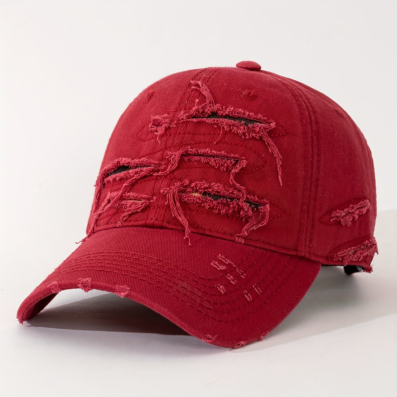 1pc Embroidered Baseball Cap with Hole, Washed, Lightweight, Hand Wash or Dry Clean, Solid Color, Spring Festival Valentine's Day Gift