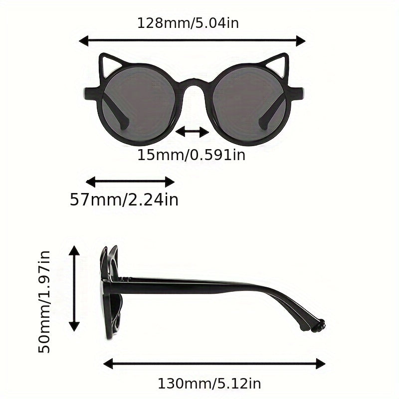 2-Pack of Cat Ear Glasses with Durable PC Frame and AC Lenses, Perfect for Teens' Hiking and Parties, Ideal for Valentine's Day and Spring Festival Gifts.