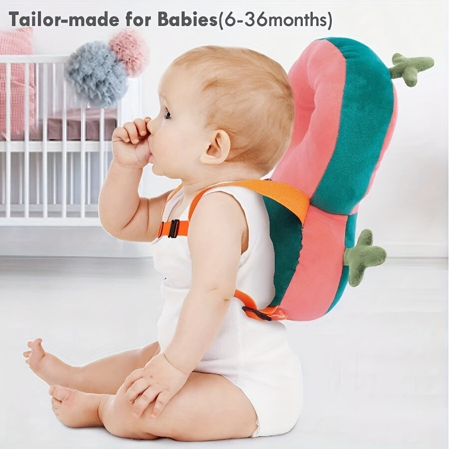 Soft Safety Pad Backpack for Youngsters, Red/Green Polyester with Adjustable Walker Head Protector