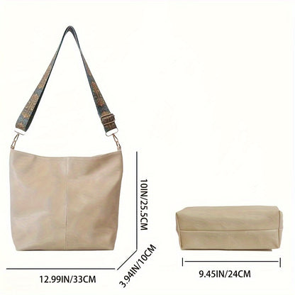 Youthful, multi-functional crossbody tote bag with large capacity for shopping and commuting.