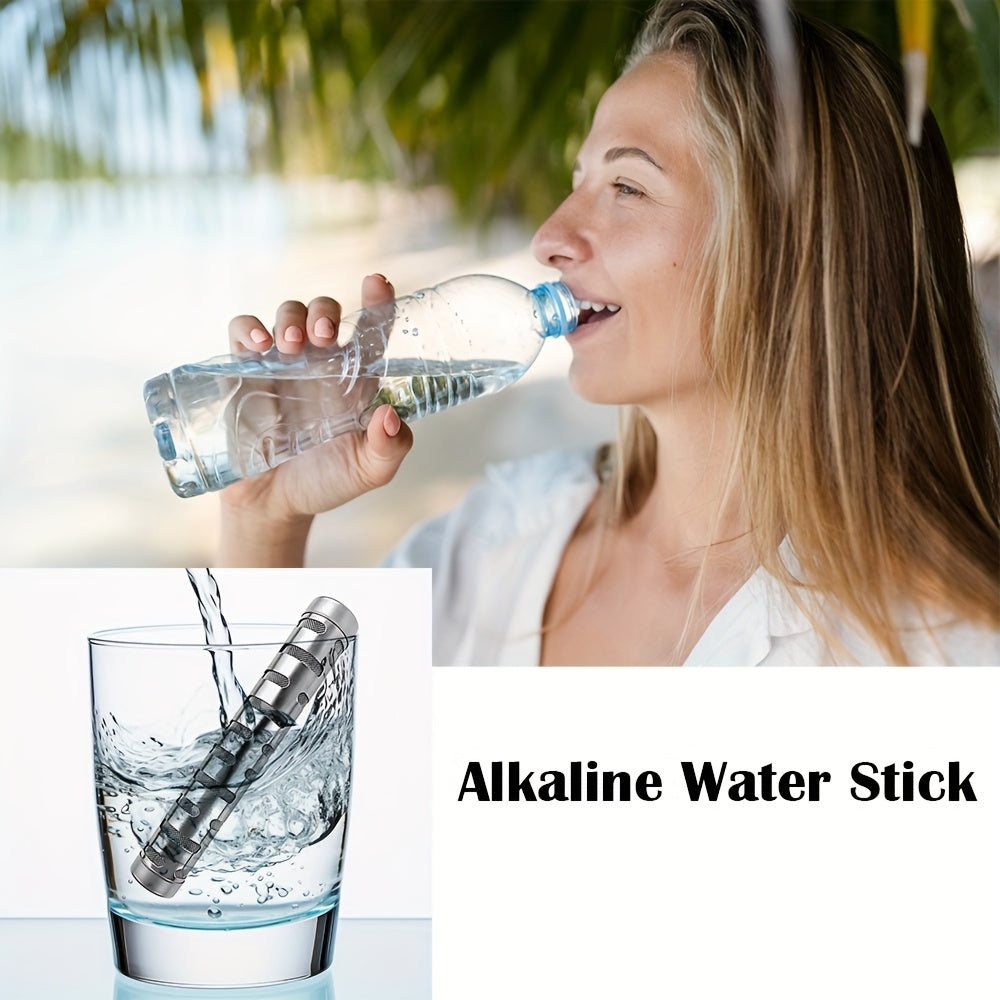 Portable Alkaline Water Stick - No Electricity Required, Metal Kitchen and Dining Water Filtration Device