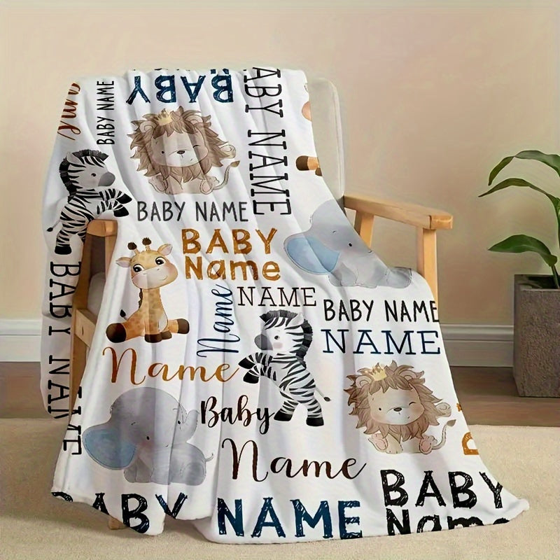 A personalized photo blanket made of ultra-soft polyester material, featuring high-definition printing. This specially customized blanket is suitable for everyone including girls, boys, adults, grandparents, daughters, sons, sisters, and parents. Perfect