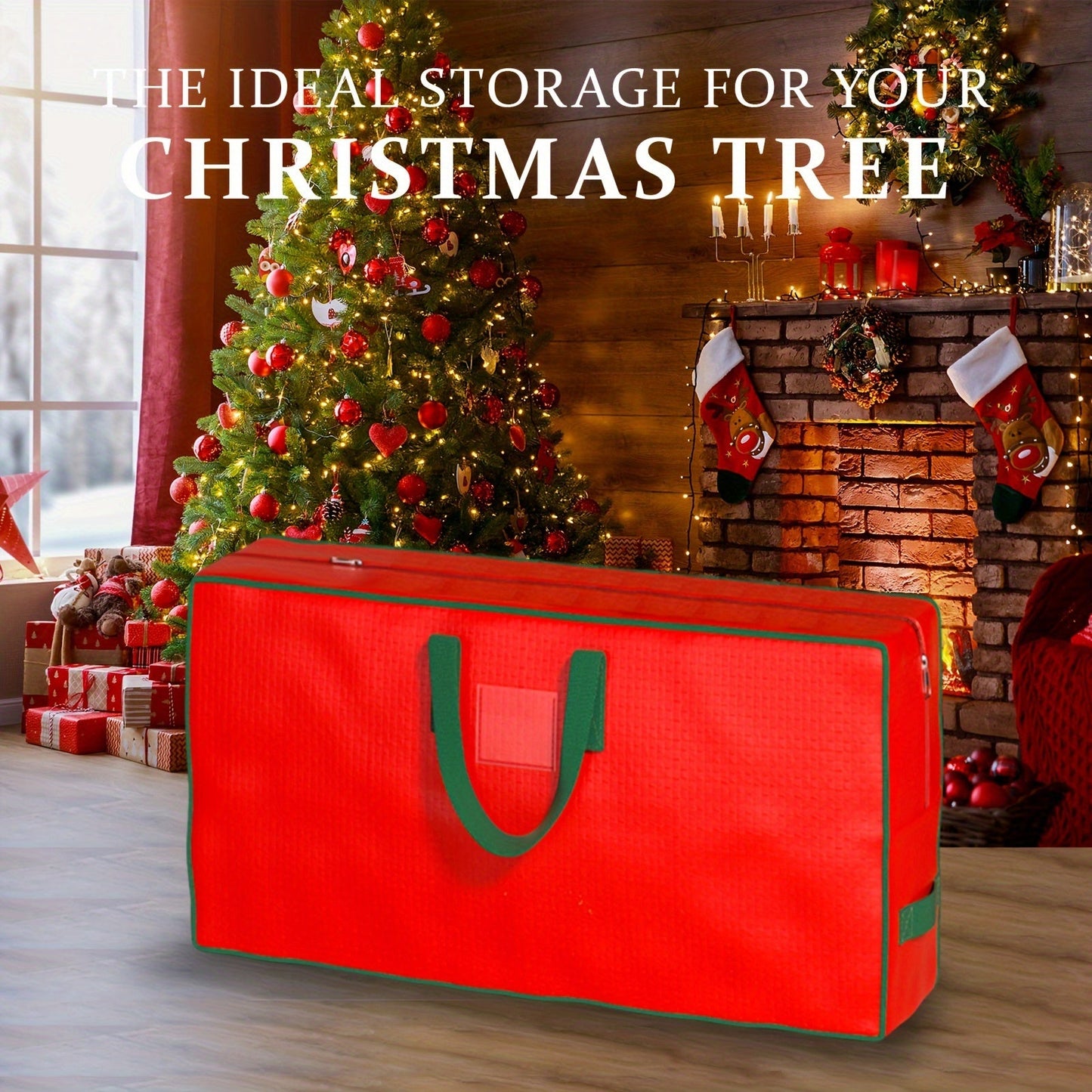 Get organized with the 1pc YOUFEN Large Capacity Storage Bag. Made of durable plastic, this foldable Christmas tree carrier features double handles for easy transport. Weather-resistant and unfinished, this versatile bag can be used independently for