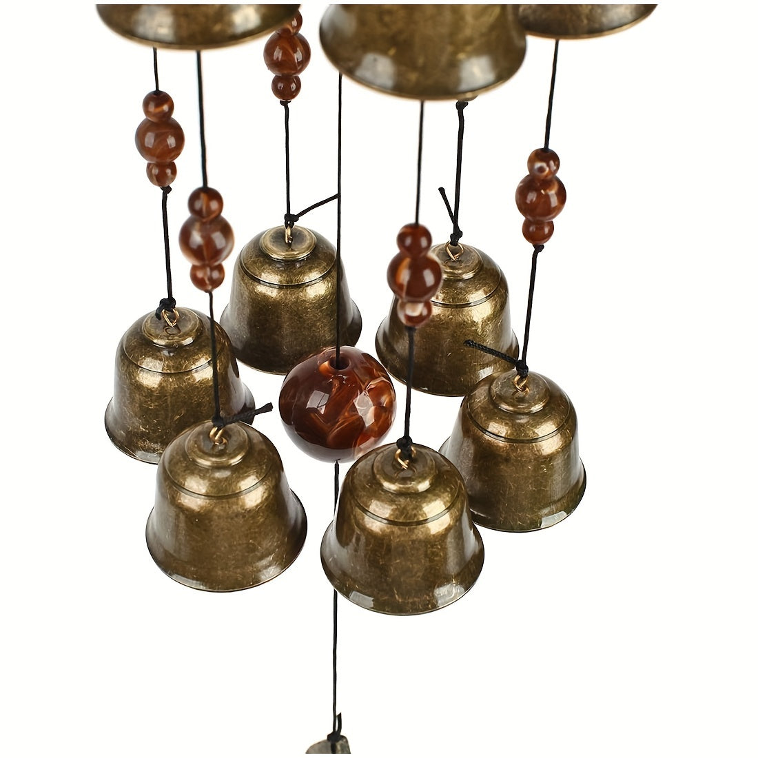 Wind chime with 12 bird bells, ideal gift for mother's love, garden decoration in bronze finish.