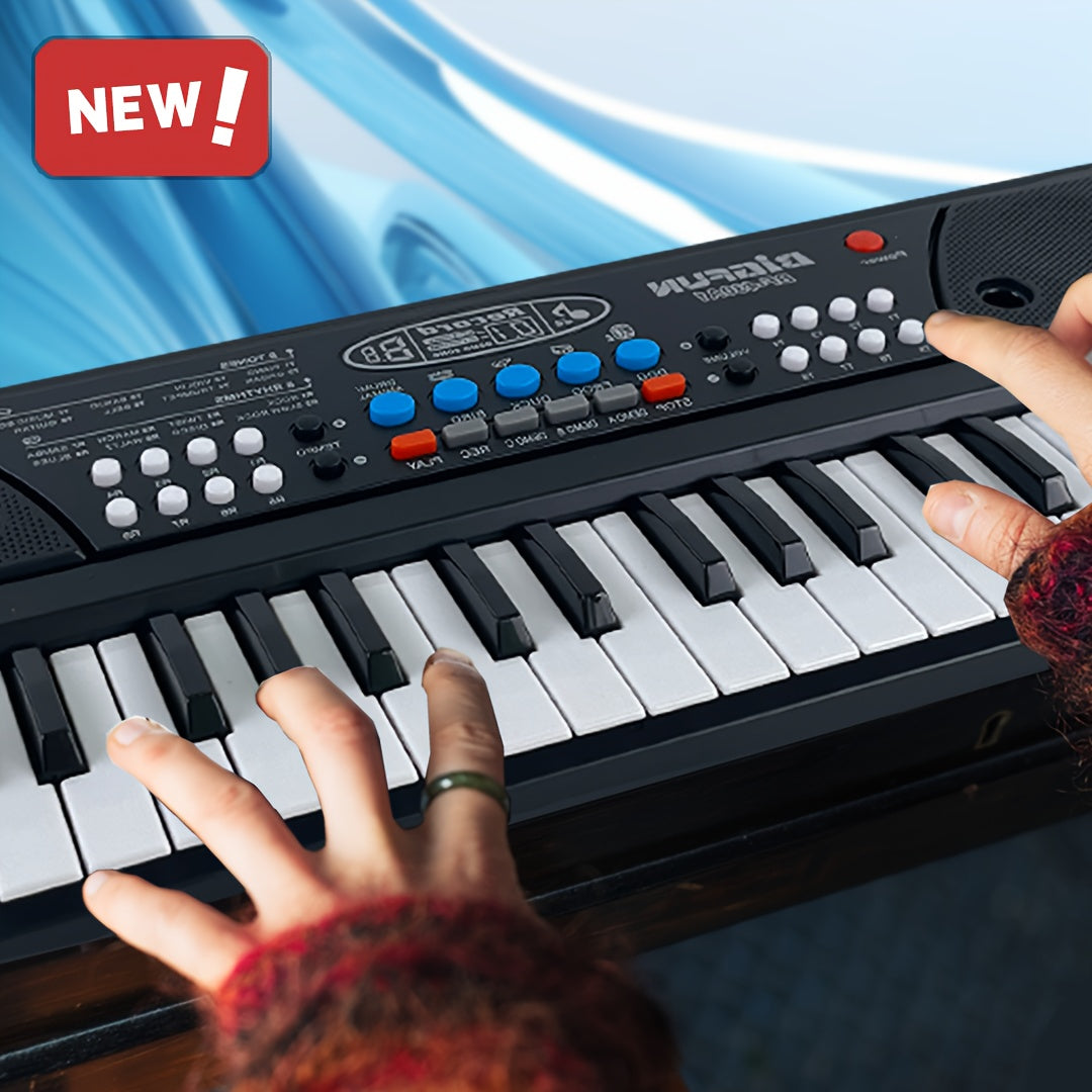 37-Key Digital Piano Keyboard with Microphone - Ideal for Music Education, Interactive Learning, and Teaching Beginners - Battery-Powered Piano for Enthusiasts.