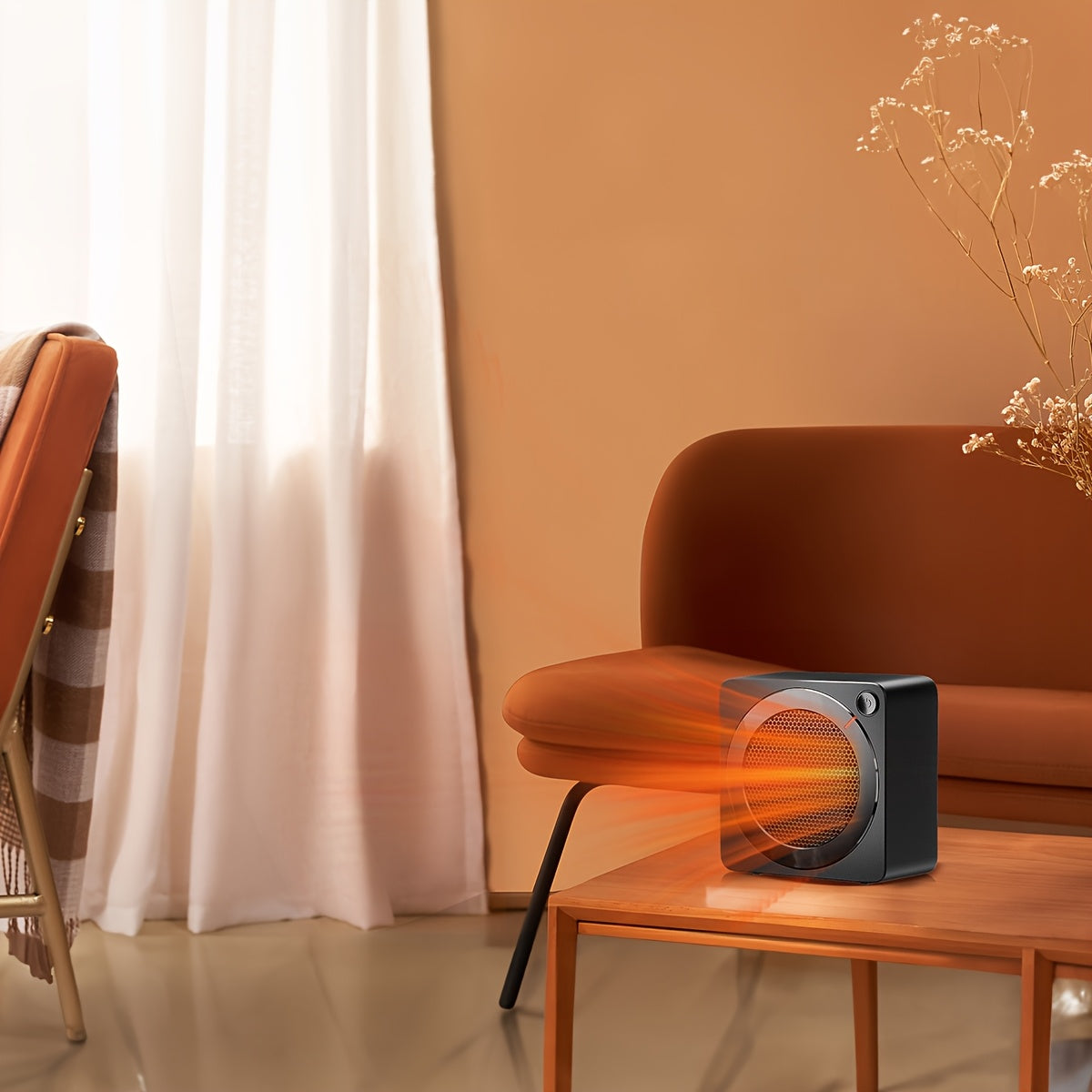 Introducing the GAIATOP Compact Electric Heater with 500W Ceramic Fast Heating, perfect for indoor use. This heater boasts overheating protection and a safety design that tilts at 45 degrees, ensuring safety and dependability in any setting, such as