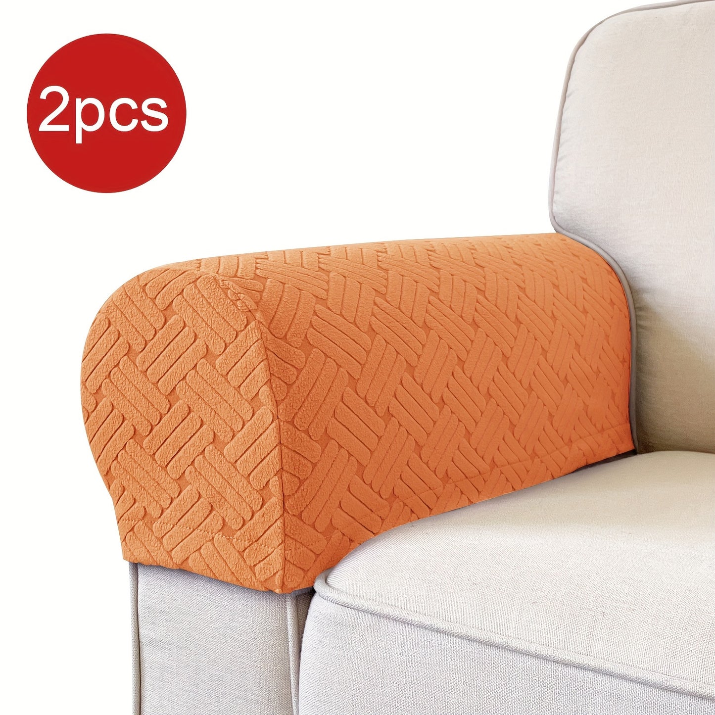 Set of 2 stretch armrest covers for chairs, couches, and sofas. Slipcovers made of spandex for recliner sofas.