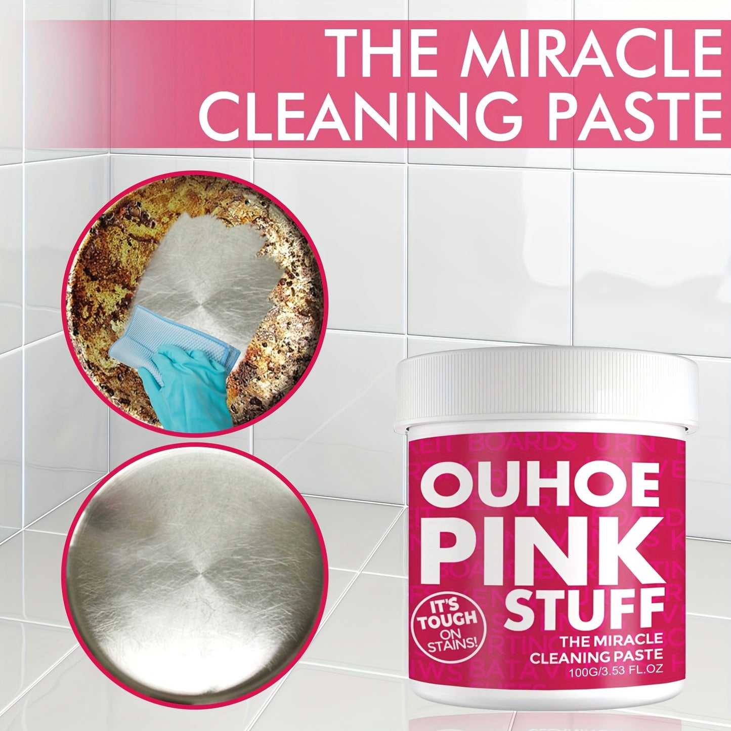 Ouhoe Pink Stuff: The Miracle Cleaning Paste: Tough on Stains, Gentle on Surfaces