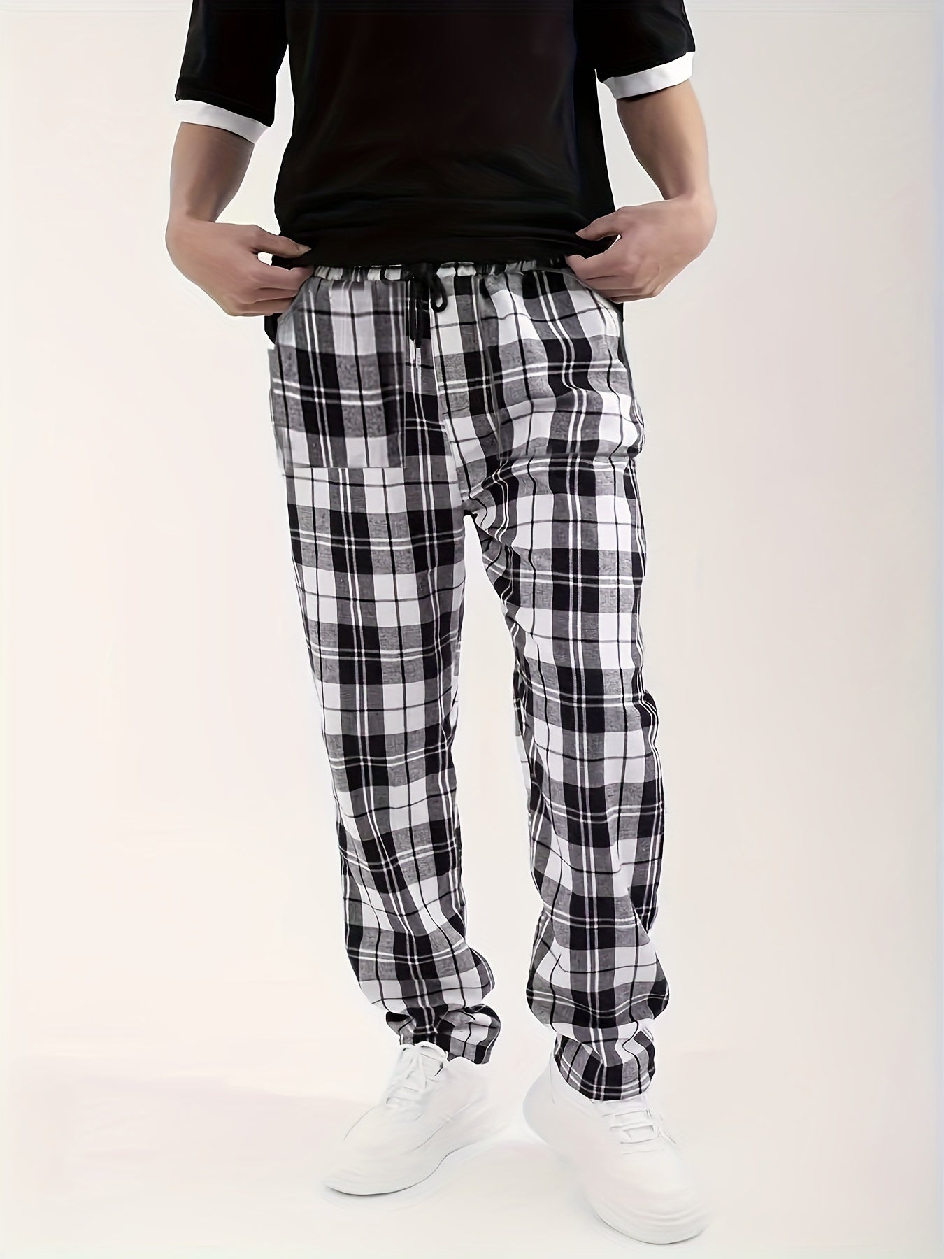 Men's Plaid Casual Home Pants