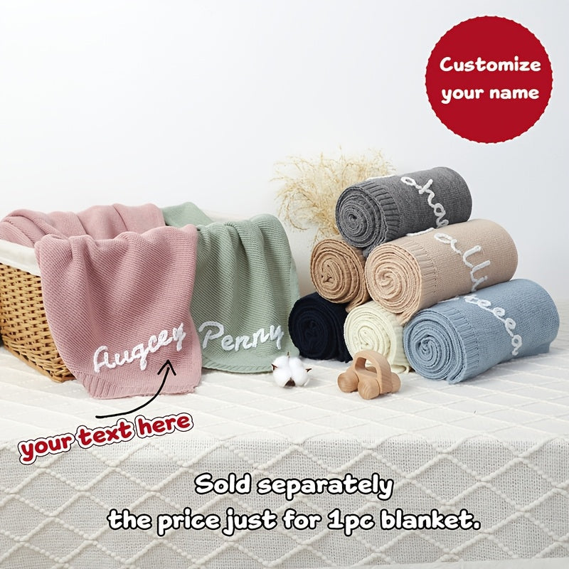 Customize your own name blanket with this soft and cozy acrylic knit blanket. Measuring 100*80cm, this blanket is perfect for all seasons. Give this unique woven blanket as a special gift for anniversaries or birthdays.